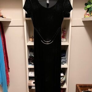 Scarlett Shimmering Black Maxi Dress